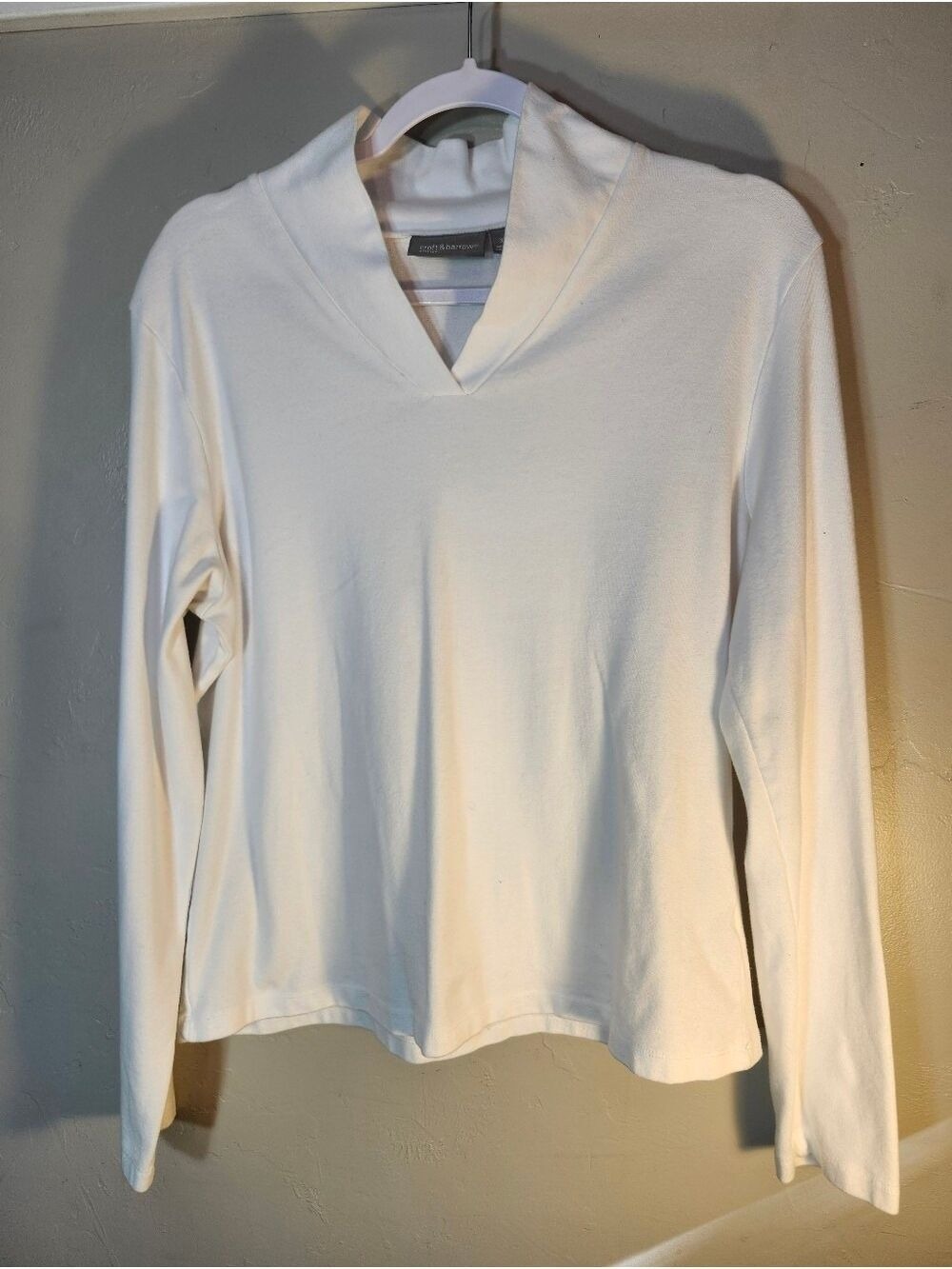 croft & barrow Cotton White V-Neck Pullover
